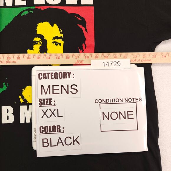 Bob Marley Band Short Sleeve Graphic Pullover T Shirt Mens Size 2XL Black - Picture 7 of 9